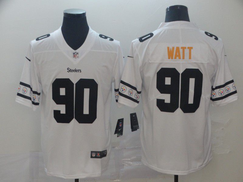 Men Pittsburgh Steelers #90 Watt White Nike Vapor Untouchable Limited Player NFL Jerseys->youth nfl jersey->Youth Jersey